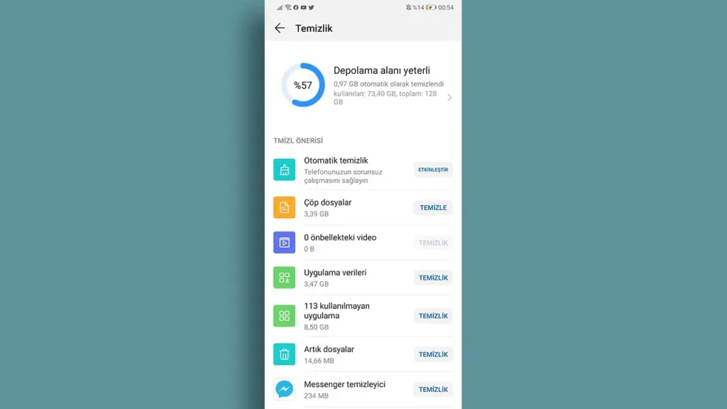 android depolama