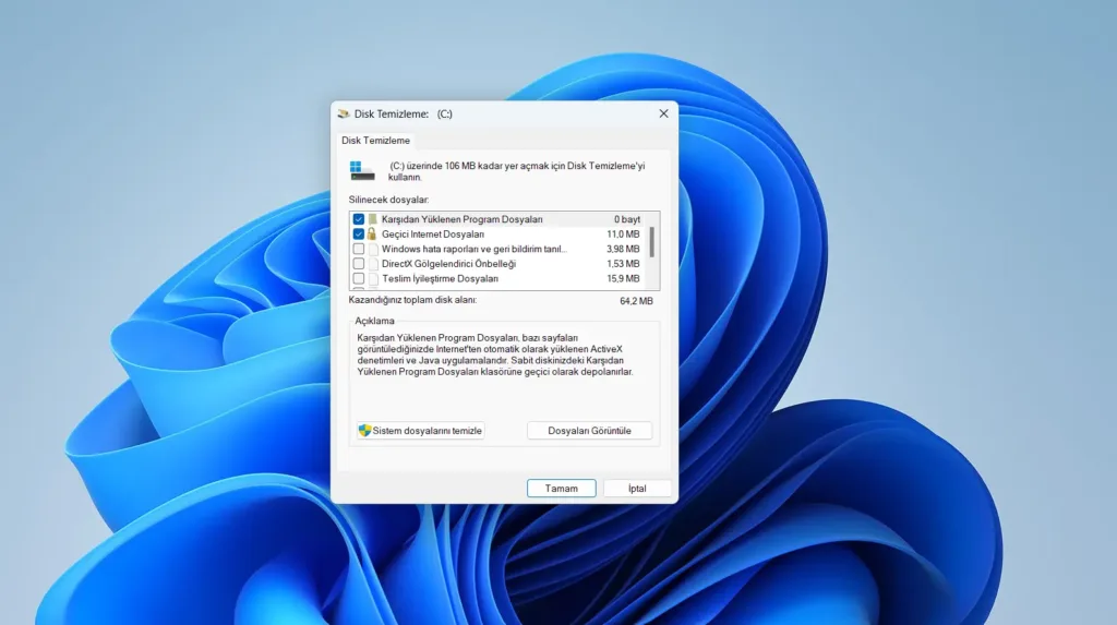 windows disk temizleme