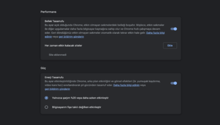 Chrome enerji tasarrufu modu! Pil ömrünü daha da uzatın