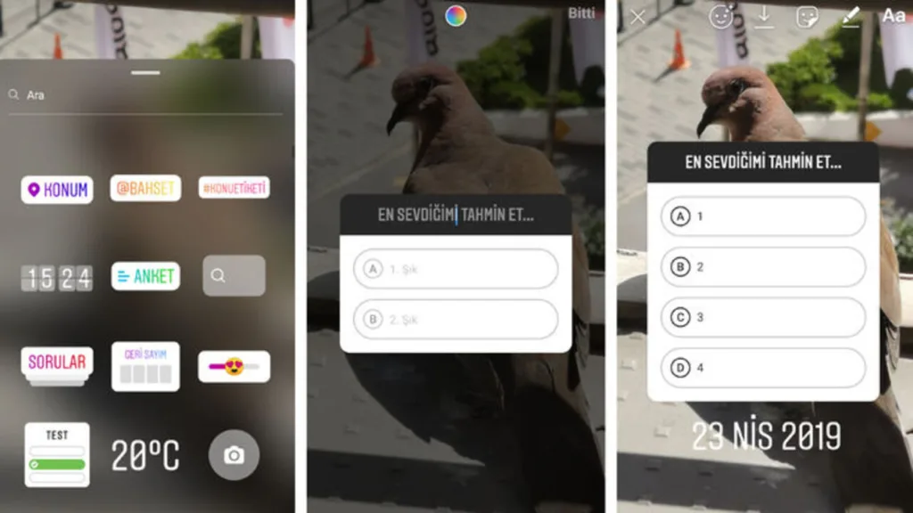 Instagram hikayeler için test ekleme nasıl yapılır?