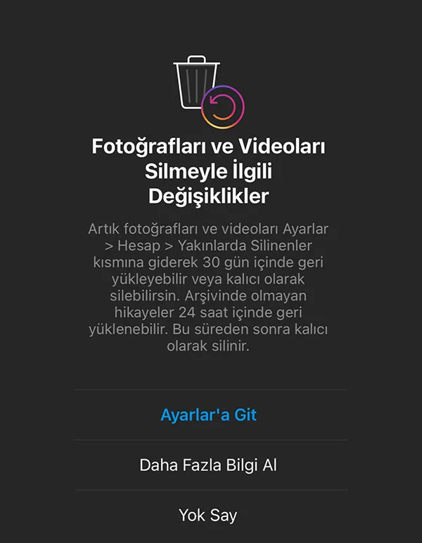 Instagram silinen içerikleri geri getirme nasıl yapılır?