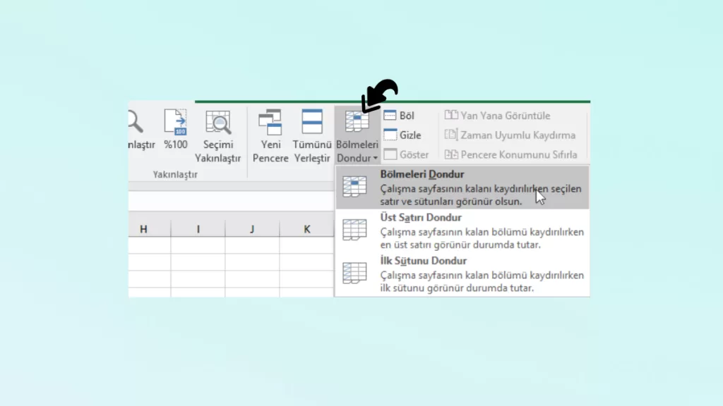 Excel satır ve sütunları dondurma nasıl yapılır?